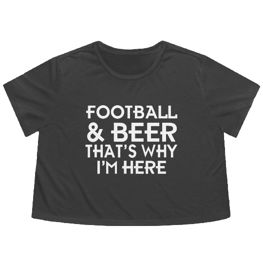 Football And Beer Day Football Fan Gift Sunday Fun Flowy Cropped Tees