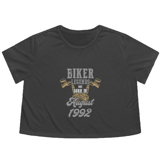 Motorcyclist Motorcycle Biker Born 1992 Flowy Cropped Tees