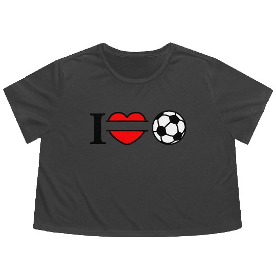 Monogram logo soccer heart Flowy Cropped Tees