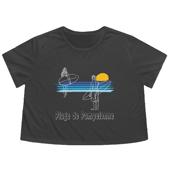 Plage De Pampelonne Saint Tropez Surfing Beach Flowy Cropped Tees