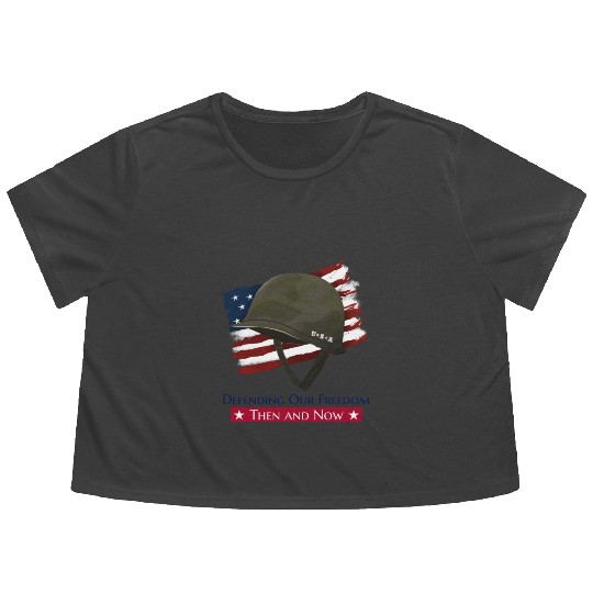American Veteran | US Veteran | Military Veteran Flowy Cropped Tees