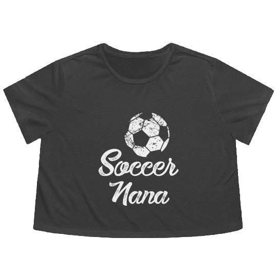 Soccer Nana Player Fan Flowy Cropped Tees