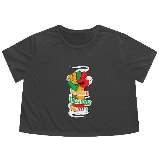 Remembering My Ancestors Juneteenth Black History Flowy Cropped Tees