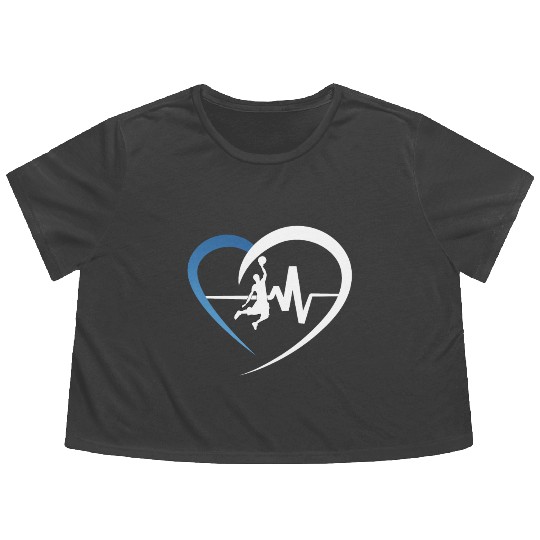 Basketball Heartbeat Flowy Cropped Tees