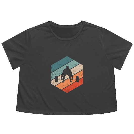 Cool Gym Clothing Retro Style Bodybuilding Flowy Cropped Tees