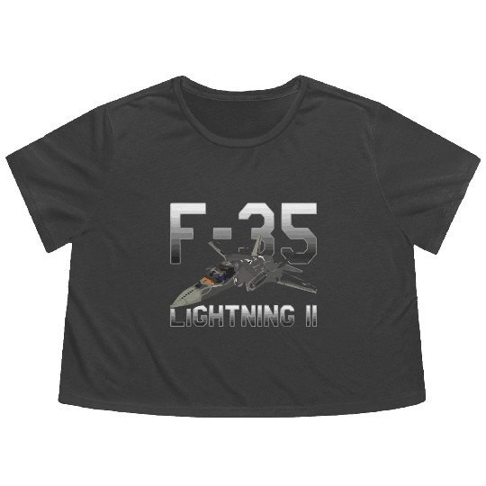 F 35 Lightning II Flowy Cropped Tees