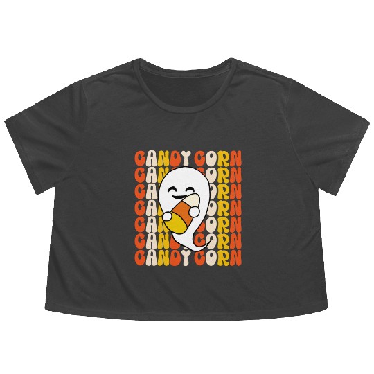 Spooky Candy Corn Costume Flowy Cropped Tees for Children