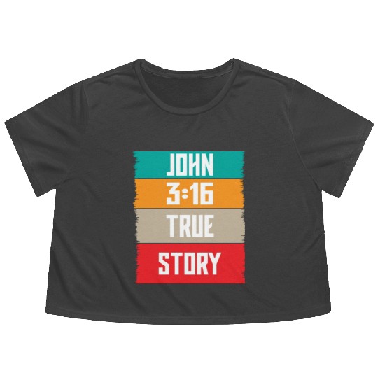 John 3:16 Lve Jesus Christian Christmas Flowy Cropped Tees