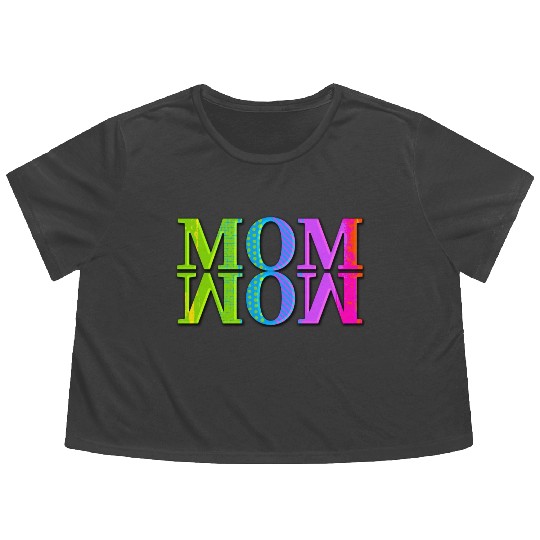 mama mom wow mothers day funny cute family mother Flowy Cropped Tees