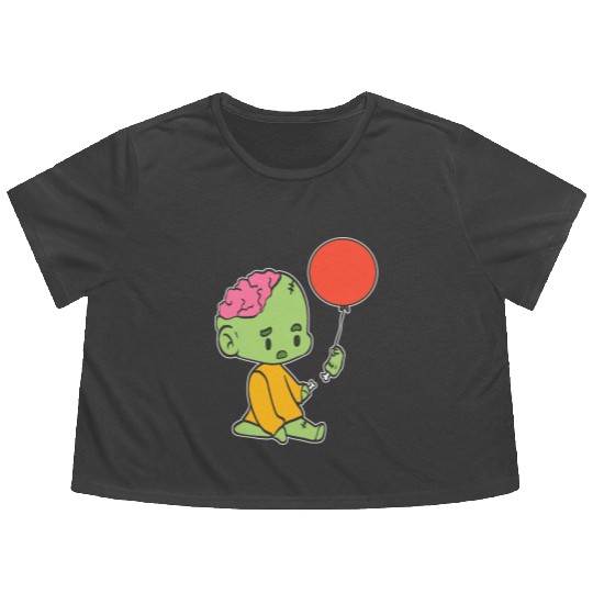 Zombie Child Balloon Seller Gift Flowy Cropped Tees