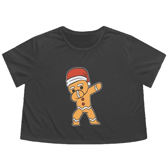 Dabbing Gingerbread Performer Gift Flowy Cropped Tees