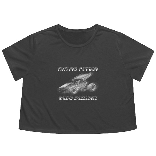 Sprint Car Mom Dirt Track Racing Racing Race Day Flowy Cropped Tees
