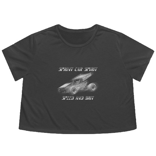 Sprint Car Mom Dirt Track Racing Racing Race Day Flowy Cropped Tees