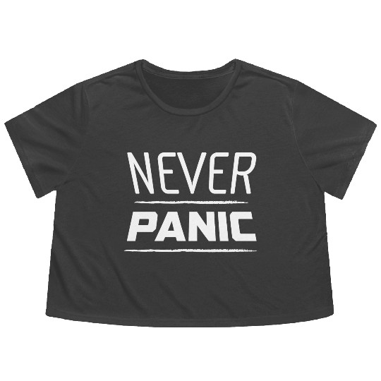Never Panic Love Jesus Christian Christmas Flowy Cropped Tees