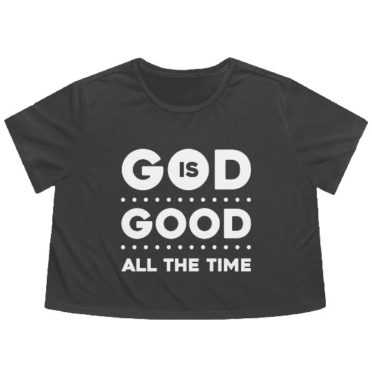 God Is Good Love Jesus Christian Christmas Flowy Cropped Tees