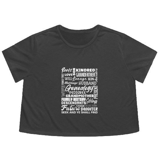 Genealogy Roots Family History Descendants Flowy Cropped Tees