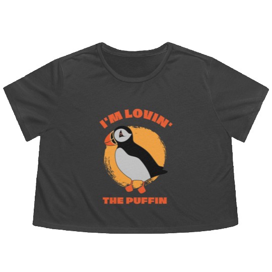 Lovin The Puffin Bird Lover Puffins Flowy Cropped Tees