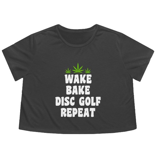 Disc Golf Cannabis Marijuana Weed Smoker Flowy Cropped Tees