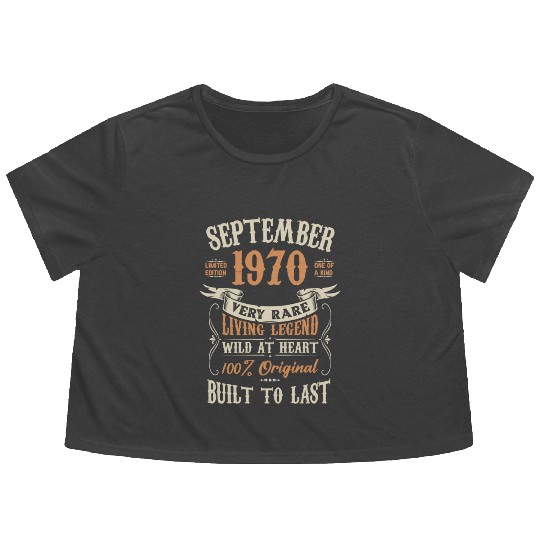September 1970 Birthday Surprise Flowy Cropped Tees