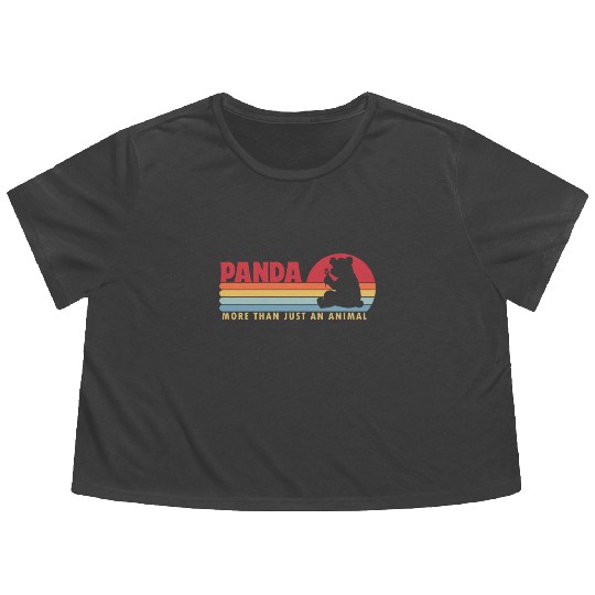 Panda more than an Animal Panda Bear Friend Giant Flowy Cropped Tees