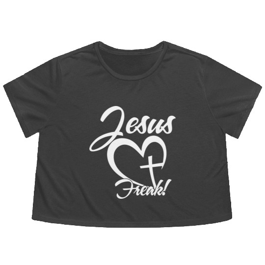 Jesus Freak Love Jesus Christian Christmas Flowy Cropped Tees