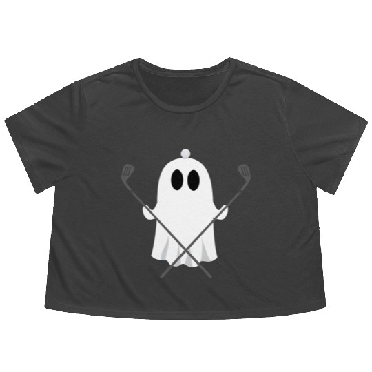 Golfer Halloween Costume Ghost Golf Ball Apparel T Flowy Cropped Tees
