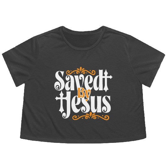 Saved By Jesus LoveJesus Christian Christmas Flowy Cropped Tees