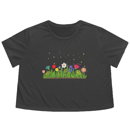 Garden of Firefly Flowy Cropped Tees