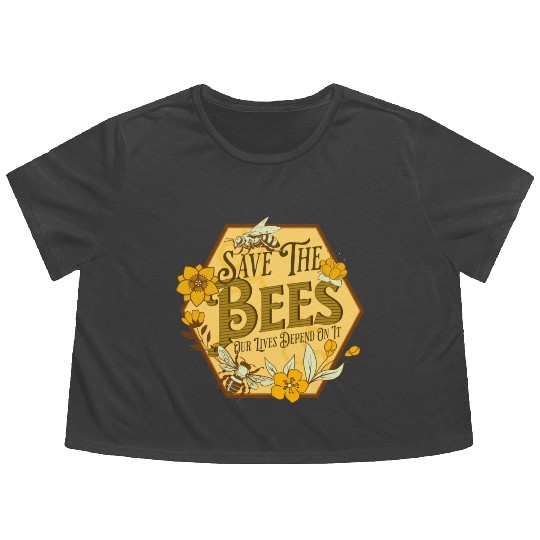 Honey Bee Beekeeping Save The Bees Flowy Cropped Tees