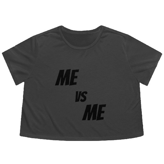 Me vs Me (black) Flowy Cropped Tees