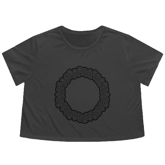 Triquetra Decorative Viking circle Flowy Cropped Tees