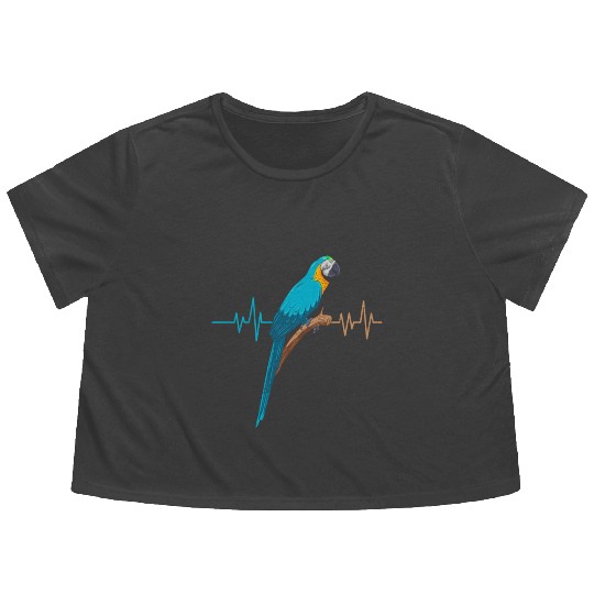 Macaw Heart Beat Parrot Bird Parrots Macaws Flowy Cropped Tees