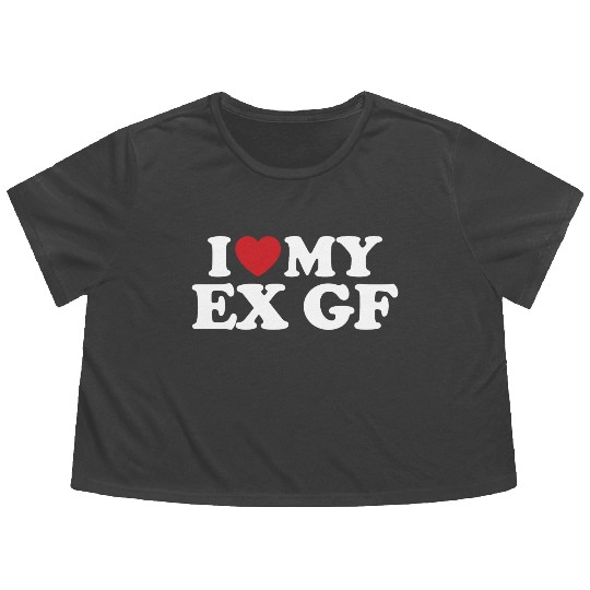 I Love My Ex Girlfriend I Heart Groovy Flowy Cropped Tees