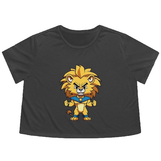 Angry Lion Flowy Cropped Tees
