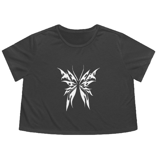 Awesome Cyber Butterfly Cybersigilism A Geometric Flowy Cropped Tees