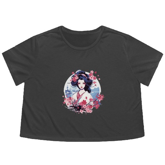 Geisha of Japan Flowy Cropped Tees