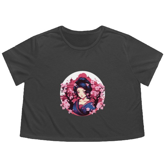 Geisha of Japan Flowy Cropped Tees