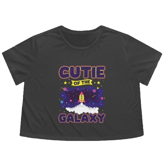 Cutie Of The Galaxy! Sweet Girl, Child Baby, Girl, Flowy Cropped Tees