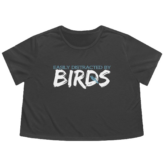 Birds LoverJoke Budgie Bird Sparrow Hummingbird Flowy Cropped Tees