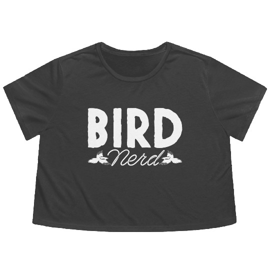 Bird Nerd Joke Birds Lover Budgie Parrot Heron Flowy Cropped Tees