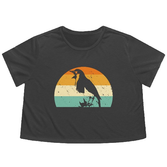 Bird Chirp Art Budgie Sparrow Canary Hummingbird Flowy Cropped Tees