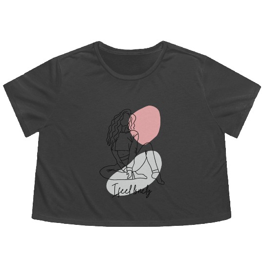 i feel lonely Flowy Cropped Tees