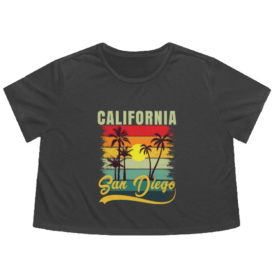 Friends Summer Travel Family Vacation san diego Flowy Cropped Tees
