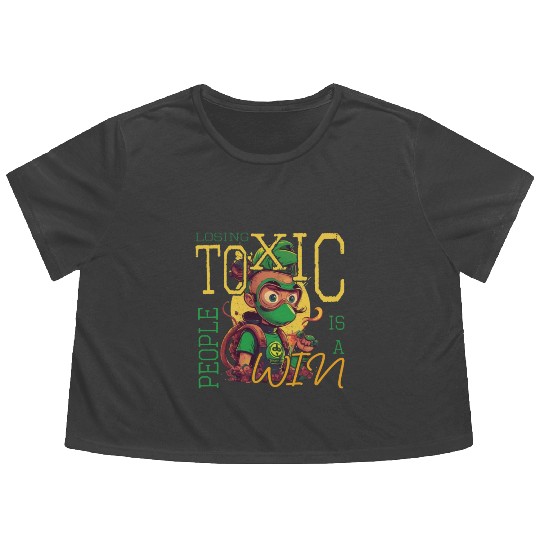 losing toxic people is a win Flowy Cropped Tees