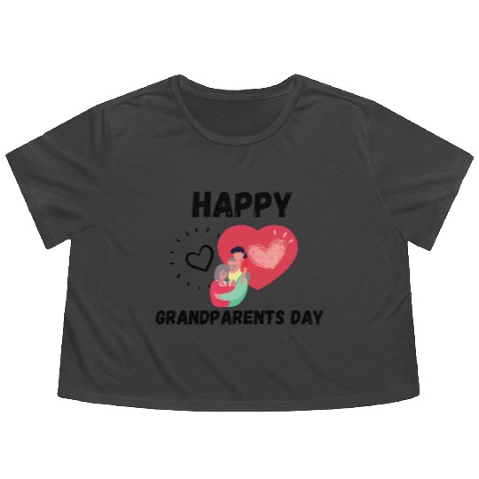 Happy Grandparents Day Flowy Cropped Tees