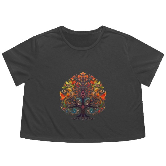 Tree Lovers Tree of Life Flowy Cropped Tees