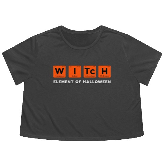 Periodic Table Witch Element of Halloween Flowy Cropped Tees