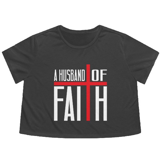 Husband Of Faith Love Jesus Christian Christmas Flowy Cropped Tees