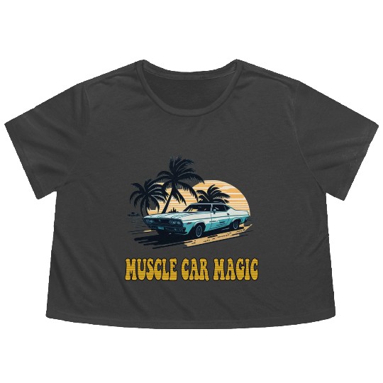 Muscle Car Magic Flowy Cropped Tees
