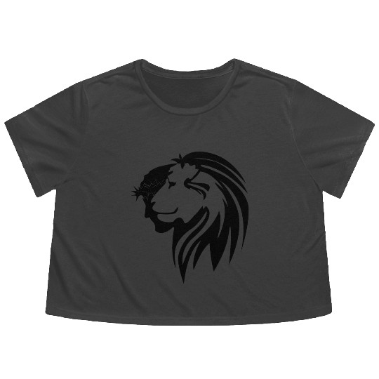 Jesus, the lion of judah Flowy Cropped Tees